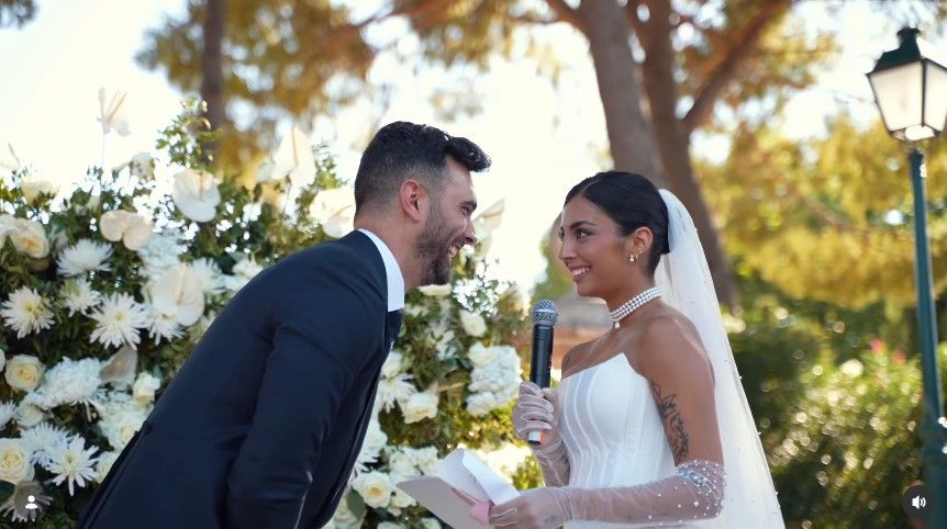Suso y Marieta, en su boda. 