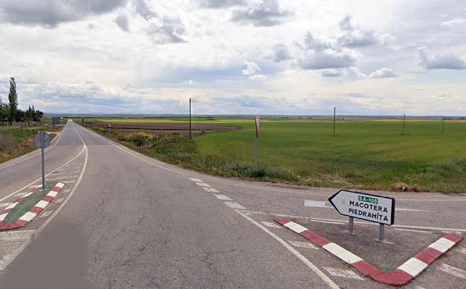 El inicio de la carretera desde Peñaranda. (Google Maps)