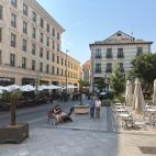 'Refugio climático' en pleno centro de Salamanca, plaza Poeta Iglesias.