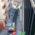 El despliegue del dispositivo en la calle Zúñiga.