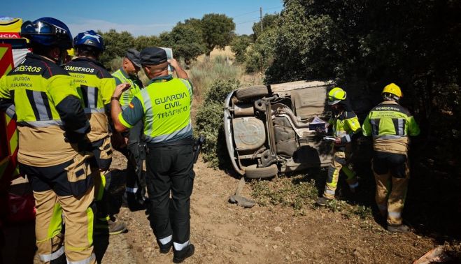 El accidente en Doñinos de Ledesma. (Ical/Vicente) El accidente en Doñinos de Ledesma. (Ical/Vicente)