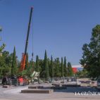 La instalación de la rana en el parque Wurzburg. Fotografía. Pablo de la Peña. 