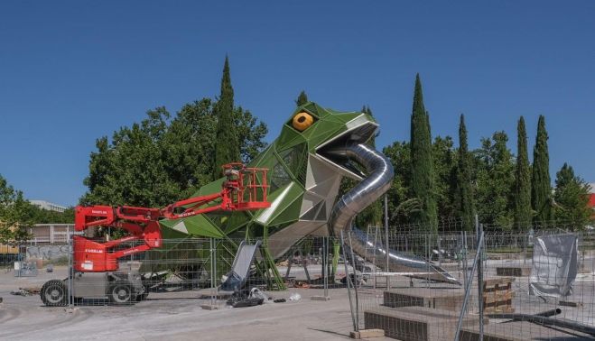 La rana en el parque de Würzburg. (FotoPablo de la Peña) La rana en el parque de Würzburg. (FotoPablo de la Peña)