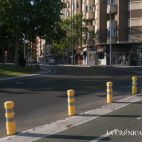 La avenida de Comuneros tendrá balizas en la rotonda de Antonio Machado, en la avenida de Comuneros. Fotografía. Pablo de la Peña. 