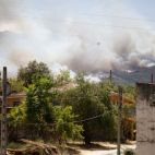 El incendio de Burgohondo, desde el municipio. (Ical)