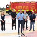 Grande-Marlaska ha acompañado al presidente del Gobierno en la reunión del CECOD celebrado en el Puesto de Mando Avanzado de Cenicientos, en Madrid.