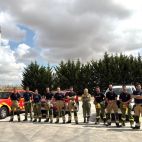 Bomberos de la Diputación de Salamanca acuden al incendio de Ávila. 