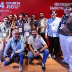Carlos Martínez y Fran Díaz, junto a los socialistas salmantinos en el Congreso Juventudes del PSOE Castilla y León. 