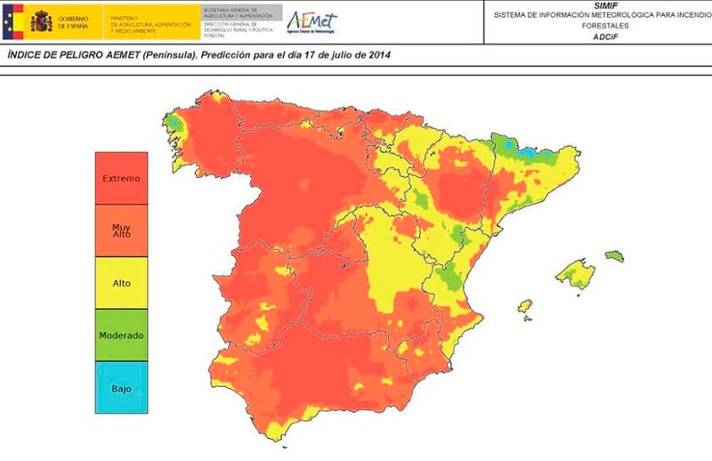 peligro de inendios