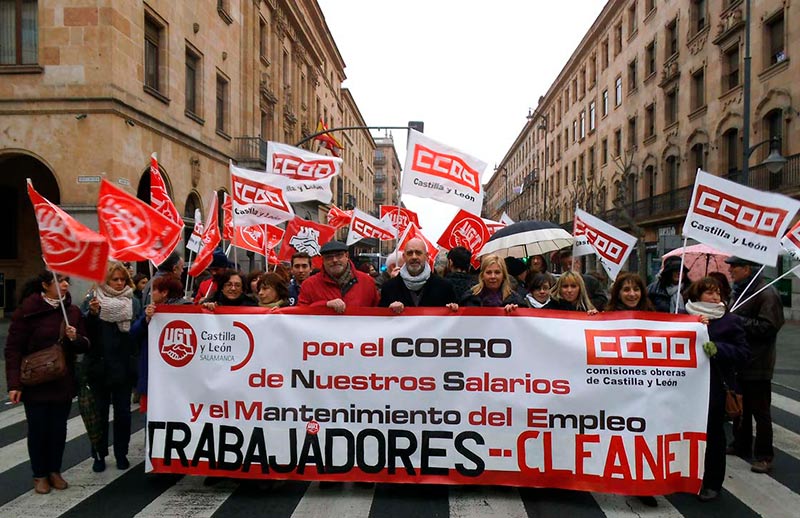 protesta trabajadoras limpieza defensa UGT CCOO