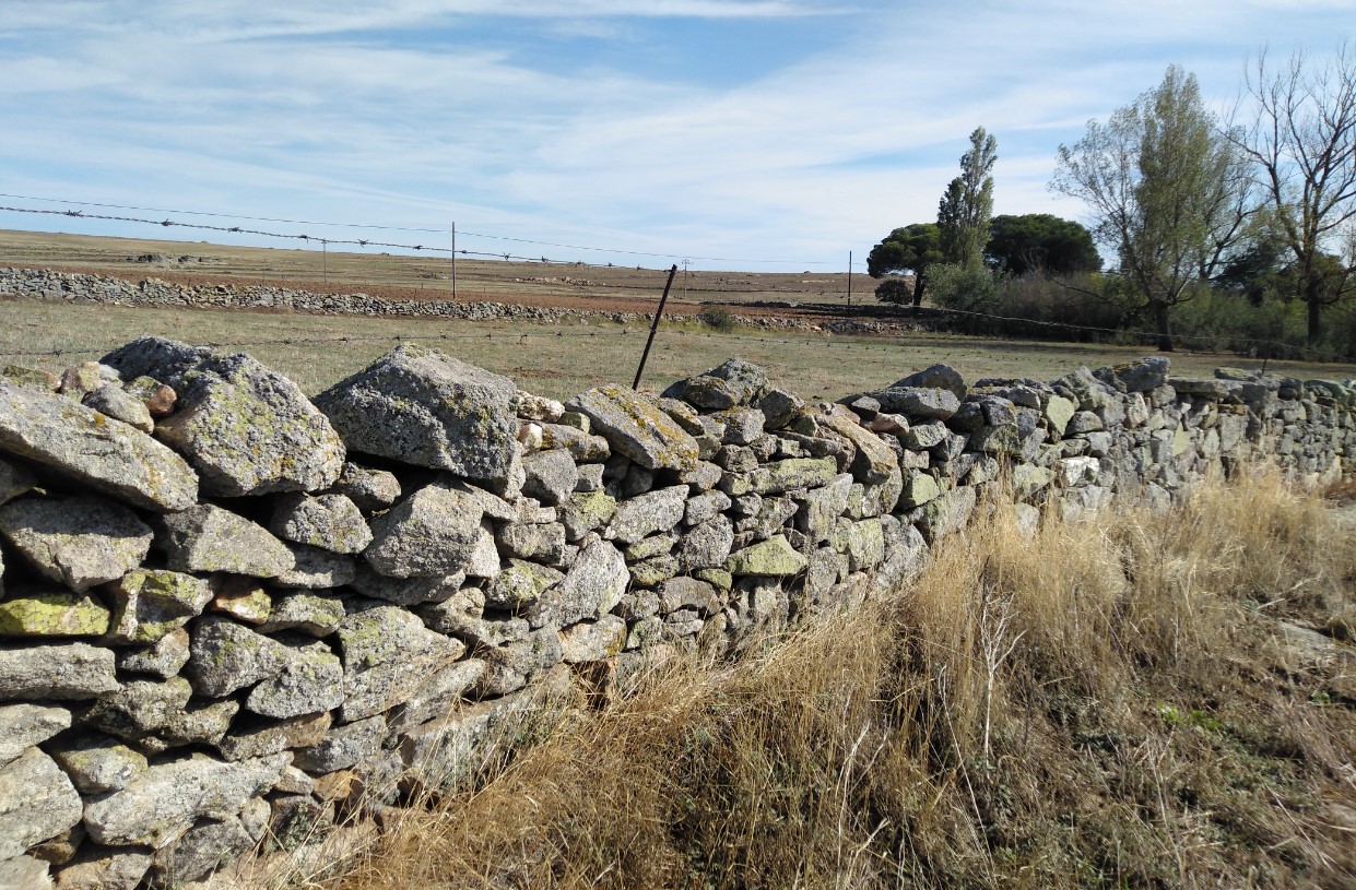 valla muro piedra cercado pueblo era