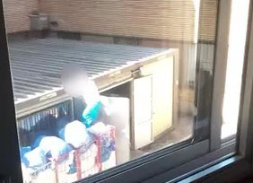 Imagen de los fardos de la lavandería en el hospital de Salamanca.