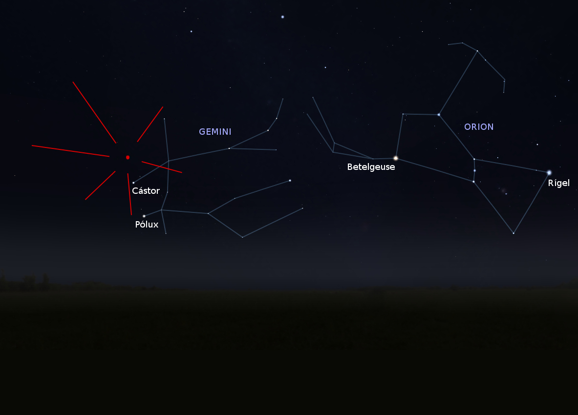 Las gemínidas parecen venir de la constelación de Géminis, aunque realmente pueden ser vistas en cualquier punto del cielo. Foto IGN.