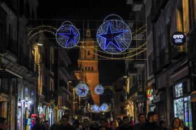 La iluminación navideña de la calle la Rúa. Salamanca