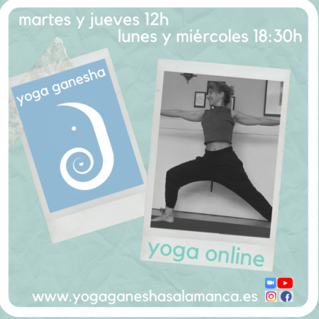 Marta Corrionero, directora de la escuela de yoga Ganesha Salamanca, abre un canal para practicar yoga en directo a través de la aplicación zoom.