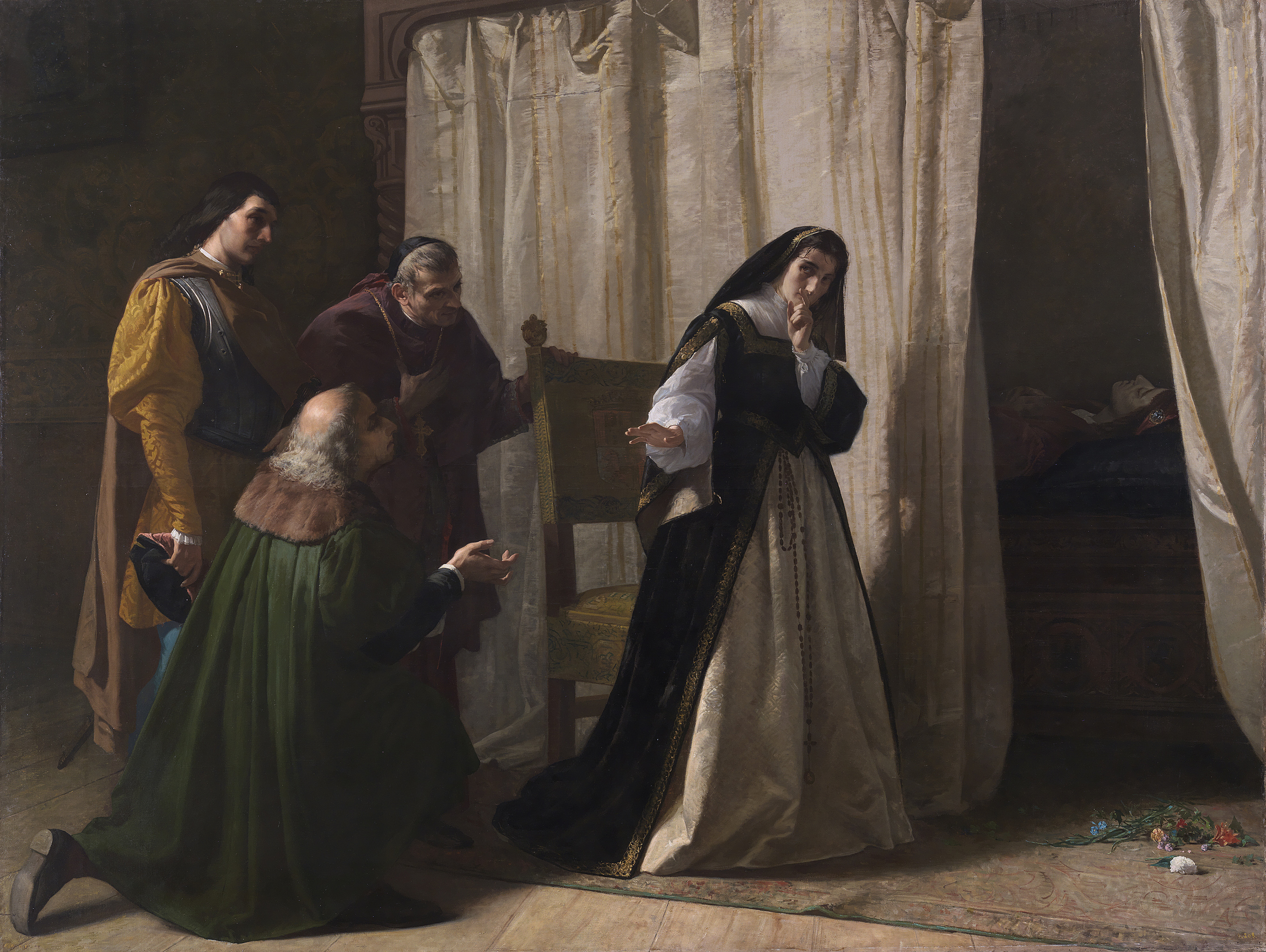 ICAL . Lienzo ‘Demencia de doña Juana de Castilla’, de Lorenzo Vallés (1866), en el Museo del Prado
