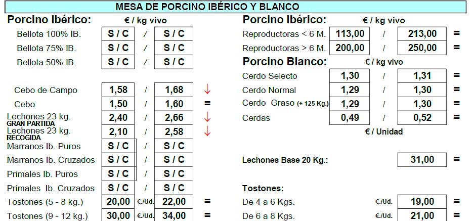 Cotización Porcino