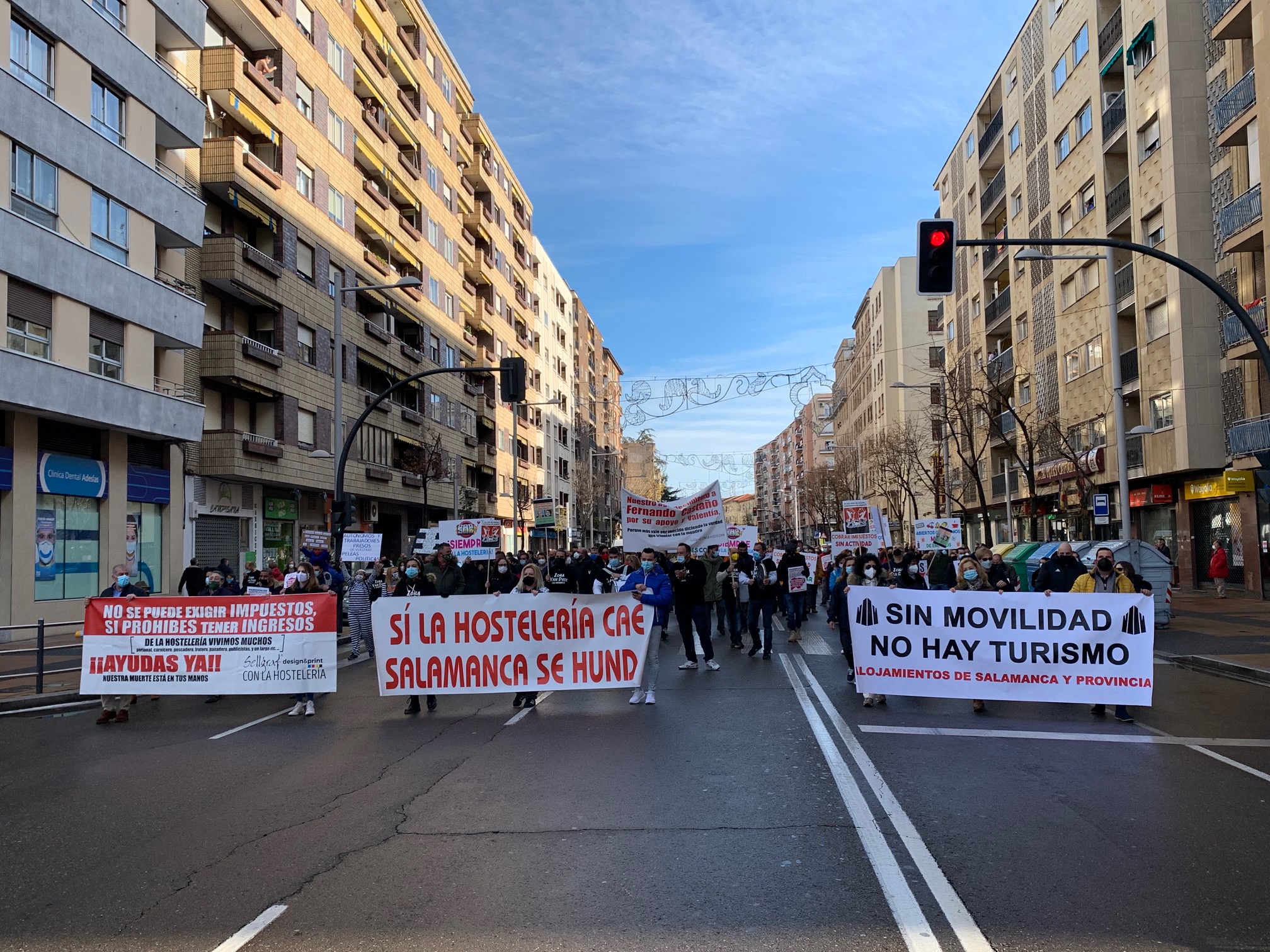 Multitudinaria manifestación de los autónomos de Salamanca.