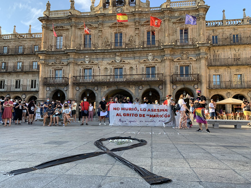 Concentración en la Plaza Mayor en repulsa del asesinato de Samuel en A Coruña.