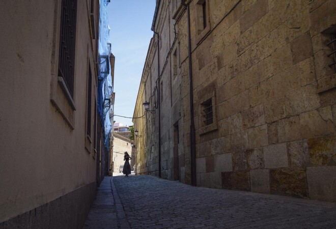 Una de las calles del barrio Antiguo de Salamanca.