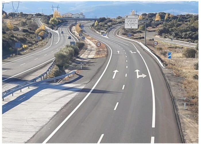 Las obras realizadas en el firme del tramo de la autovía Guijuelo-Sorihuela.