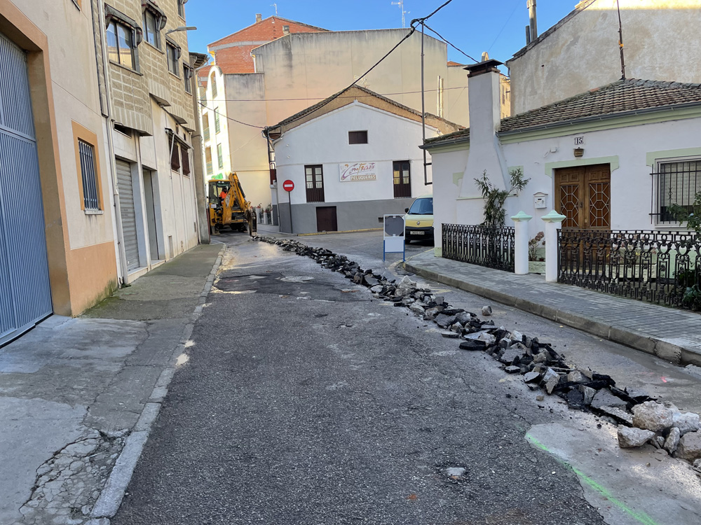 Obras en la calle David Hernández de Guijuelo