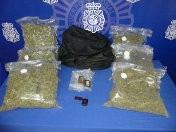 La droga incautada por la Policía Nacional en Fuentes de Oñoro.