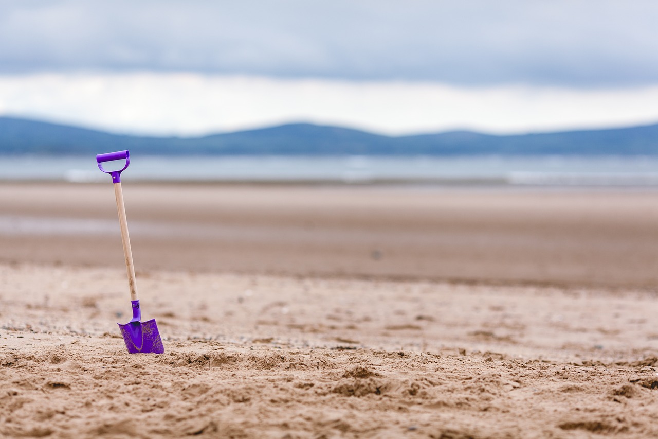 Una pala en una playa. Imagen. Pixabay.