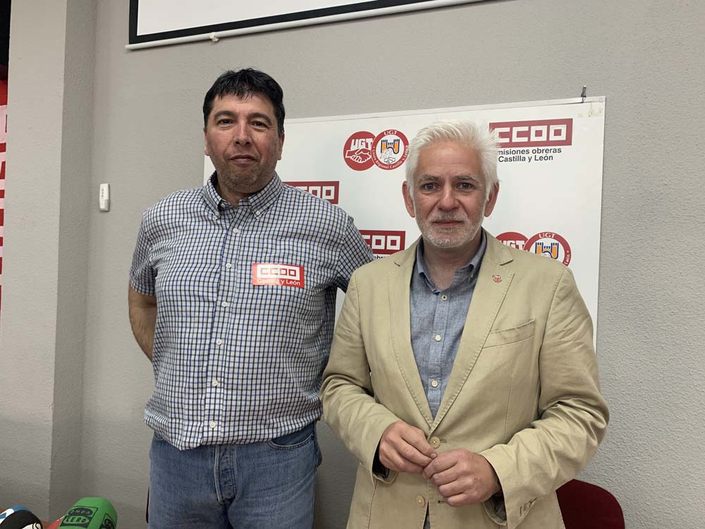 Juan Antonio Gallego y Marcelino Muñoz, secretaros de CCOO y UGT, respectivamente